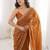 Brown bronze tissue ethnic embellished festive wear matching blouse sarees