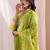 women ethnic motifs printed regular kurta with trousers & with dupatta