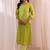 women ethnic motifs printed regular kurta with trousers & with dupatta
