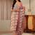 rust red floral printed cotton straight suit set