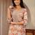 rust red floral printed cotton straight suit set