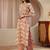 rust red floral printed cotton straight suit set