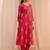 women ethnic motifs printed regular kurta with trousers & with dupatta