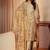 mustard paisley printed cotton straight suit set