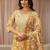 mustard paisley printed cotton straight suit set