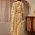 mustard paisley printed cotton straight suit set