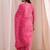 women ethnic motifs printed regular thread work kurta with trousers & with dupatta