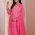 women ethnic motifs printed regular thread work kurta with trousers & with dupatta