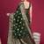 Green woven design zari silk blend handloom banarasi saree