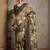 Olive ethnic motifs kantha work silk cotton tussar saree