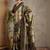 Olive ethnic motifs kantha work silk cotton tussar saree