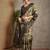 Olive ethnic motifs kantha work silk cotton tussar saree
