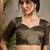Olive ethnic motifs kantha work silk cotton tussar saree