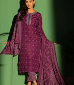 women ethnic motifs printed regular thread work kurta with trousers & with dupatta