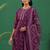 women ethnic motifs printed regular thread work kurta with trousers & with dupatta