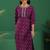 women ethnic motifs printed regular thread work kurta with trousers & with dupatta