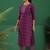 women ethnic motifs printed regular thread work kurta with trousers & with dupatta