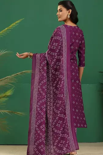 women ethnic motifs printed regular thread work kurta with trousers & with dupatta