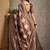 Brown kantha work silk cotton tussar saree