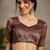 Brown kantha work silk cotton tussar saree