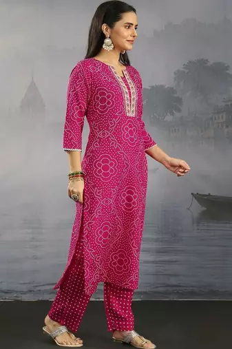 women ethnic motifs printed regular thread work kurta with palazzos & with dupatta