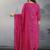 women ethnic motifs printed regular thread work kurta with palazzos & with dupatta