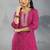 women ethnic motifs printed regular thread work kurta with palazzos & with dupatta