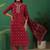 women ethnic motifs printed regular thread work kurta with trousers & with dupatta