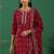 women ethnic motifs printed regular thread work kurta with trousers & with dupatta