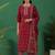 women ethnic motifs printed regular thread work kurta with trousers & with dupatta