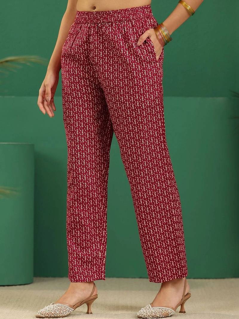 women ethnic motifs printed regular thread work kurta with trousers & with dupatta