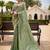 Green woven design zari chanderi saree with blouse piece