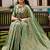 Green woven design zari chanderi saree with blouse piece