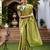 Lime woven design linen blend chanderi saree