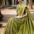 Lime woven design linen blend chanderi saree