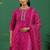 women ethnic motifs printed regular thread work kurta with palazzos & with dupatta