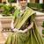 Lime woven design linen blend chanderi saree