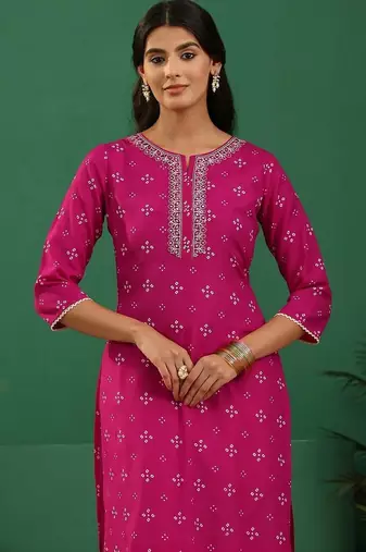 women ethnic motifs printed regular thread work kurta with palazzos & with dupatta