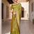 Lime striped banarasi saree
