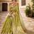 Lime striped banarasi saree