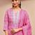 women ethnic motifs printed regular thread work kurta with trousers & with dupatta