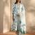 white floral printed cotton a-line suit set with dupatta