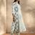 white floral printed cotton a-line suit set with dupatta