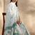 white floral printed cotton a-line suit set with dupatta