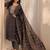 libas black ajrak printed straight suit set with dupatta