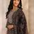 libas black ajrak printed straight suit set with dupatta