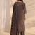 libas black ajrak printed straight suit set with dupatta
