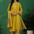 women ethnic motifs printed regular thread work kurta with trousers & with dupatta