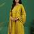 women ethnic motifs printed regular thread work kurta with trousers & with dupatta