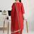 women ethnic motifs printed regular kurta with trousers & with dupatta